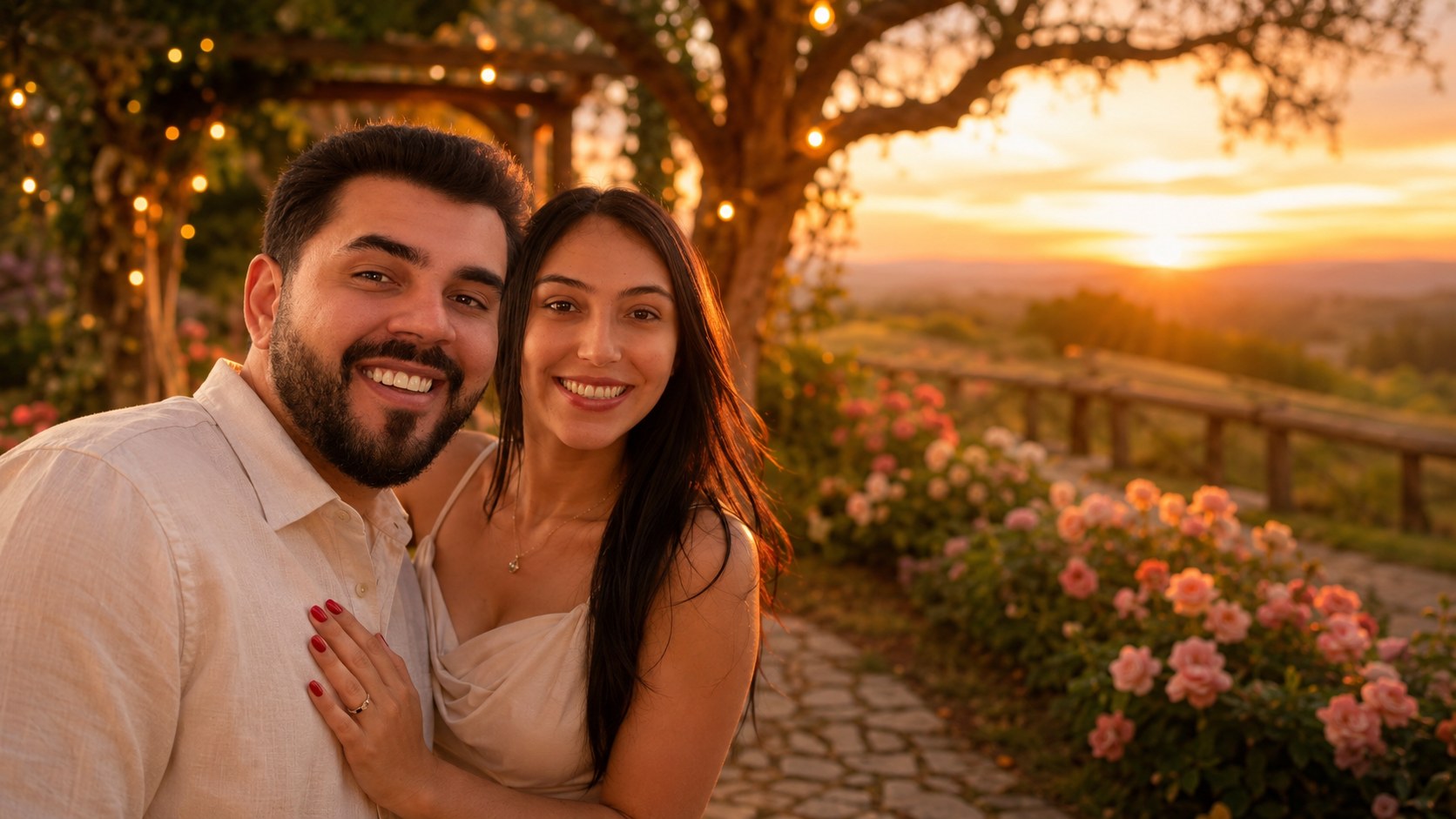 Ana Carolina e Jonatan sorrindo juntos